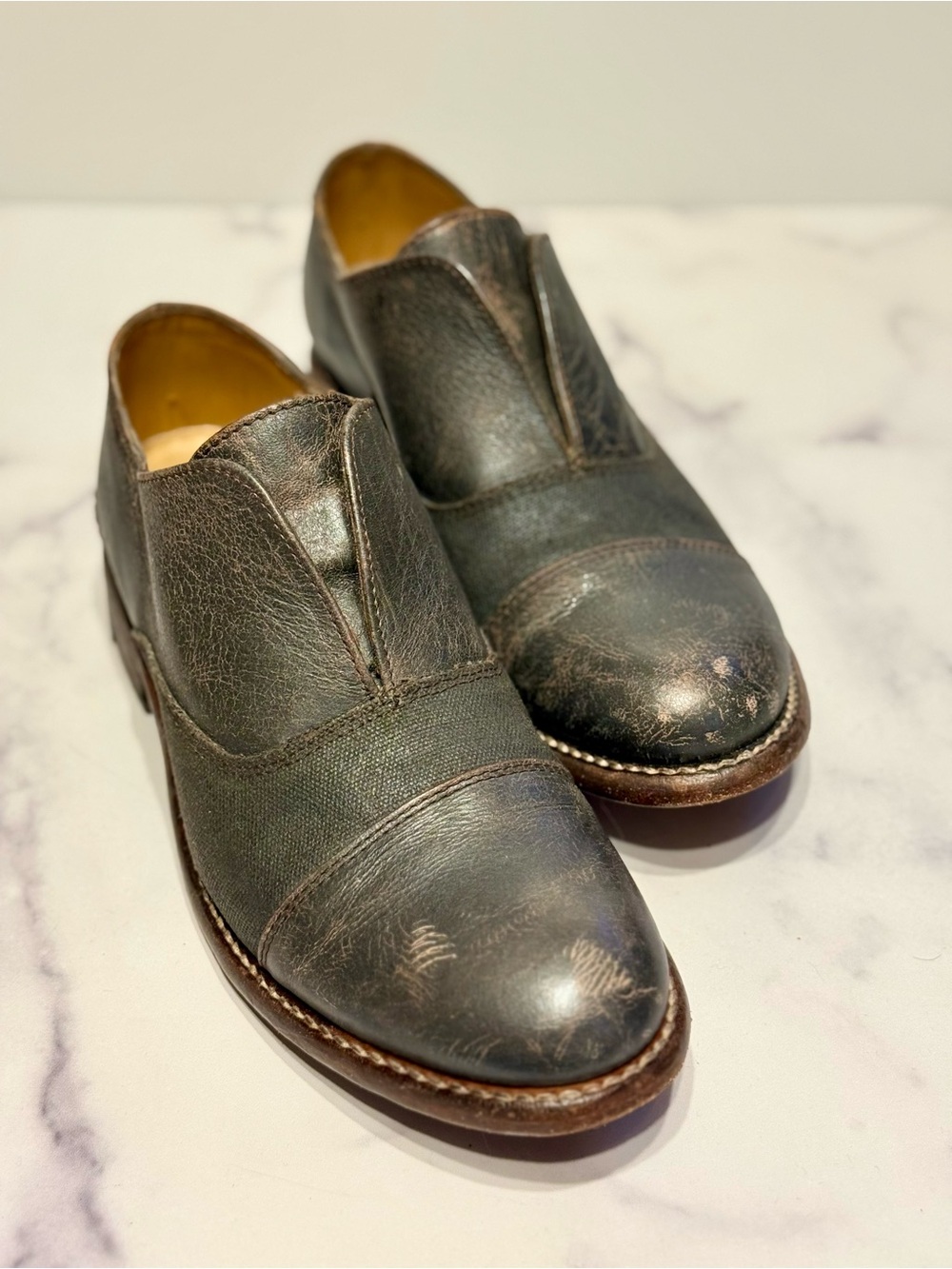 BED|STU Eden Distressed Gray Leather slip-on Loafers Cobbler Series (size 8.5) - Picture 9 of 16